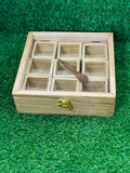 NATURAL WOOD COLOR SPICE BOX 10 X 10 INCH MSB06