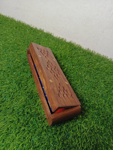 Wooden Handmade Geometry Box WIth Bras Work