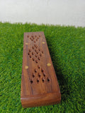 Wooden Handmade Geometry Box WIth Bras Work