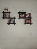 Cross Square Book Shelf - Minimalistic Wall-Mounted Display (WS119)