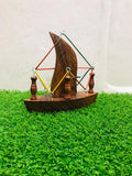 Hand-made wooden boat showpiece