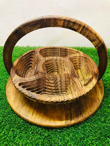 Wooden Collapsible dry fruit Basket Folding Home Decor