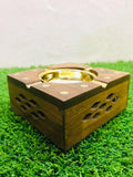 WOODEN CIGARETTE  ASH TRAAY 4 x 4 Inch