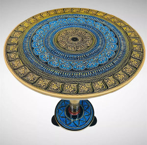 Red And Blue Lacquer Art Corner Table T 01