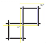 Cross Square Book Shelf - Minimalistic Wall-Mounted Display (WS119)