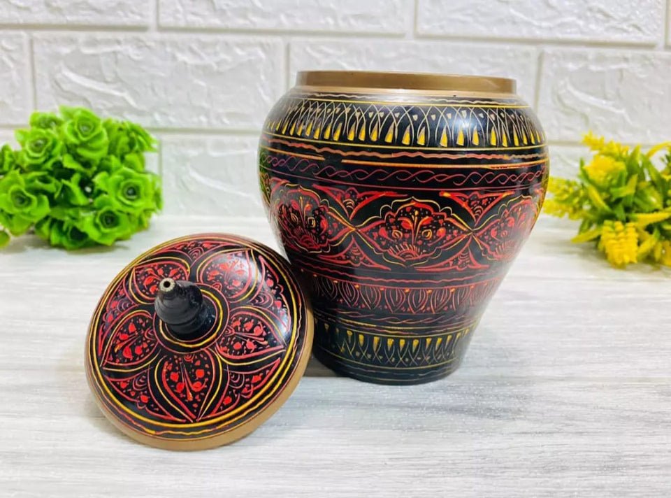 WOODEN CANDY JARS WITH BEAUTIFUL MULTI LACQUER ART