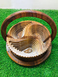 Wooden Collapsible dry fruit Basket Folding Home Decor