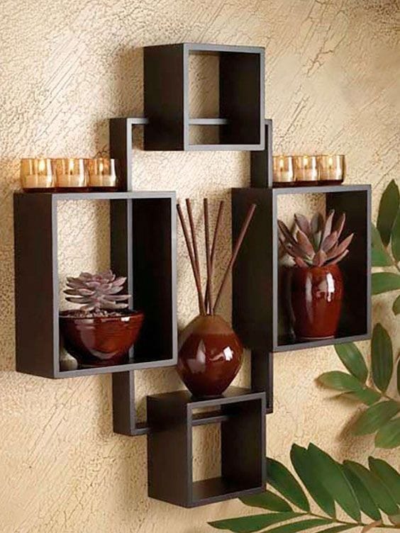 Set Of 5 Cube Intersecting Shelves  (WS-216)