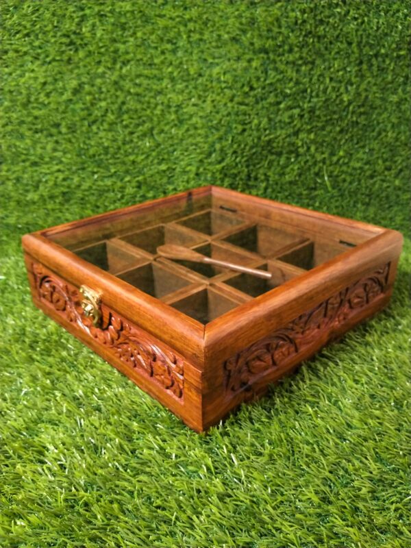 Masala Box Carving  10 x10 Inch