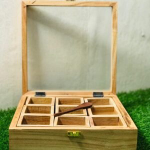 NATURAL WOOD COLOR SPICE BOX 10 X 10 INCH MSB06