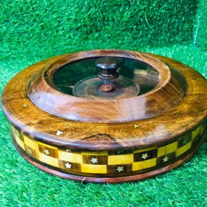 Wooden Dry fruit Box Round 12x12 Inch DFB03