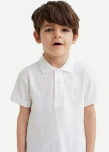 NIYS KIDS SCHOOL POLO WHITE EXPORT QUALITY