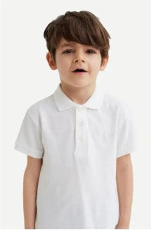 NIYS KIDS SCHOOL POLO WHITE EXPORT QUALITY