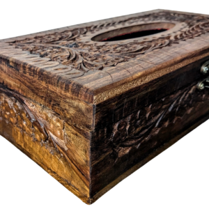 WOODEN HAND MADE CARVING TISSUE BOX 06 Vith Lock