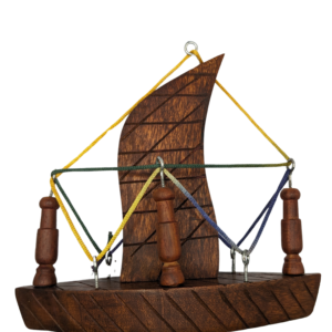 Hand-made wooden boat showpiece