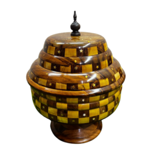 HANDMADE WOODEN HOTPOT WITH BRASS & CARVING WORK (HP01)