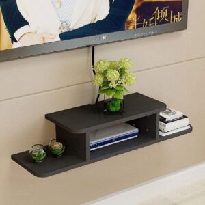 Wooden Led Floating Wall Shelf for Setup Box/Entertainment Unit (WS150)