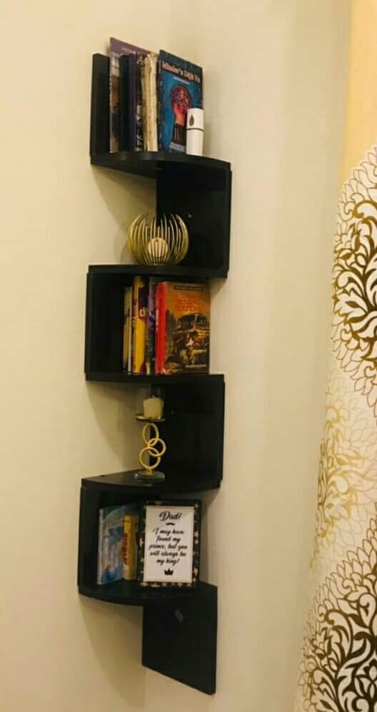 Wooden Corner Zigzag Shelves  (WS113)