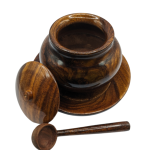 Sugar pot made from high quality and shiny wood