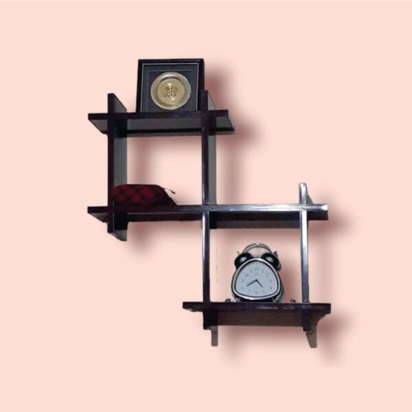 Cross Square Book Shelf - Minimalistic Wall-Mounted Display (WS119)